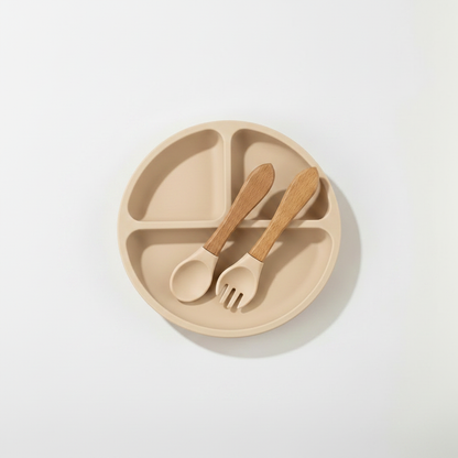Beige Silicone Plate Set